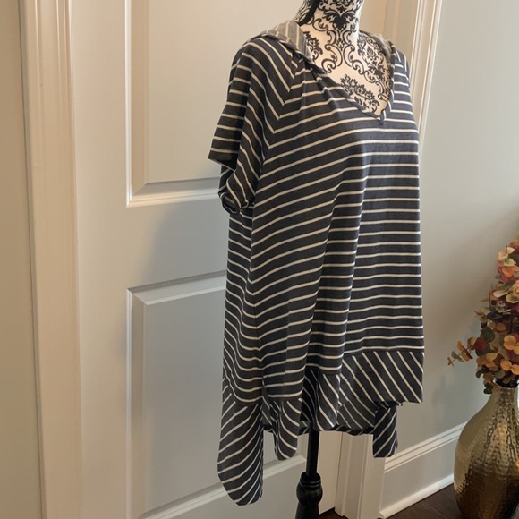 LIVI French Terry Hooded Swing Tunic - Striped - Picture 3 of 10